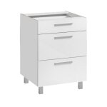 Meuble bas de cuisine avec 3 tiroirs salma - blanc - l 60 x h 81 cm Meuble bas de cuisine avec 3 tiroirs salma - blanc - l 60 x h 81 cm