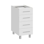 Meuble bas de cuisine avec 4 tiroirs salma - blanc - l 40 x h 81 cm