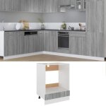 Meuble bas cuisine - armoire � four sonoma gris 60 meuble de four riga gris sonoma 60�x�46�x�815�cm - ...
