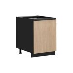 Meuble bas de cuisine - deconation - roma - noir / beige - l 40 x h 81 x p 45 cm - design moderne