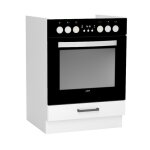 Meuble bas de cuisine pour four avec 1 tiroir coloris blanc - longueur 60 x profondeur 51 x hauteur 82 ...