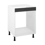 Meuble bas de cuisine pour four coloris gris - hauteur 85 x longueur 60 x profondeur 58 cm