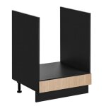 Meuble bas de cuisine pour four roma - noir / beige - l 60 x h 81 x p 45 cm