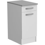 Meuble bas de cuisine oslo - blanc - l 40 x p 60 x h 86 cm - 1 porte + 1 tiroir