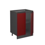 Meuble bas de cuisine r - line 60cm j - shape sans pt rouge anthracite vicco