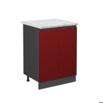 Meuble bas de cuisine r - line 60cm pt marbre rouge anthracite vicco