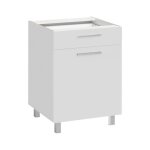 Meuble bas de cuisine - deconation - salma - blanc - l 60 x h 81 cm - tiroir spacieux