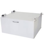 Meuble bas pour machine  laver - blanc - 33 x 61 x 62 cm - tiroir pratique - acier - 100 kg max