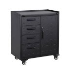 Meuble bas de rangement pour garage avec 4 tiroirs et une porte bobby