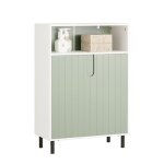 Meuble bas salle de bain bzr138 - gr sobuy - 1 compartiment ouvert - 2 portes - 60x30x87 cm - vert