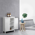 Meuble bas de rangement salle de bain teamson home blanc 66 x 33 x 86