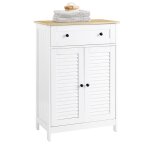 Sobuy meuble bas salle de bain avec 1 tiroir 2 portes et Étagère réglable blanc et naturel 60x35x87cm ... Sobuy meuble bas salle de bain avec 1 tiroir 2 portes et Étagère réglable blanc et naturel 60x35x87cm ...