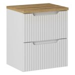 Meuble bas de salle de bains nova white avec plan de travail artisan ? 50 cm ? 2 tiroirs