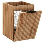Meuble bas de salle de bain avec panier à linge adel chêne 40 cm Meuble bas de salle de bain avec panier à linge adel chêne 40 cm