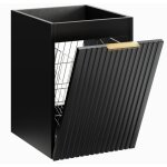 Meuble bas de salle de bain avec panier à linge adel noir 40 cm Meuble bas de salle de bain avec panier à linge adel noir 40 cm