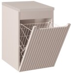 Meuble bas de salle de bain avec panier � linge et plan nova cachemire 40 cm