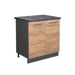 Meuble bas sous - évier fame - line 80cm avec étagère pt anthracite chêne de force doré anthracite vicco ... Meuble bas sous - évier fame - line 80cm avec étagère pt anthracite chêne de force doré anthracite vicco ...