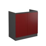 Meuble bas sous - évier r - line 80cm j - shape sans pt rouge anthracite vicco Meuble bas sous - évier r - line 80cm j - shape sans pt rouge anthracite vicco
