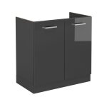 Meuble bas sous - évier r - line 80cm sans pt anthracite haute brillance anthracite vicco Meuble bas sous - évier r - line 80cm sans pt anthracite haute brillance anthracite vicco