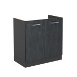 Meuble bas sous - �vier r - line 80cm sans pt b�ton noir / anthracite vicco 47478