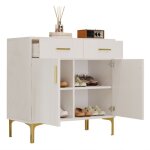 Meuble buffet bahut bas salon salle a manger rangement - style modern avec 2 portes et 2 tiroirsl80 x ...