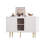 Meuble buffet bahut bas salon salle a manger rangement - style modern bois blanc avec 2 portes - 120 ... Meuble buffet bahut bas salon salle a manger rangement - style modern bois blanc avec 2 portes - 120 ...