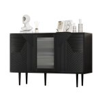 Meuble buffet bahut bas salon salle a manger rangement - style modern bois noir avec 2 portes - 120 x ... Meuble buffet bahut bas salon salle a manger rangement - style modern bois noir avec 2 portes - 120 x ...