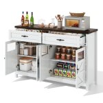 Meuble buffet de cuisine blanc avec rangement 4 portes et 2 tiroirs salle a manger - style contemporain ... Meuble buffet de cuisine blanc avec rangement 4 portes et 2 tiroirs salle a manger - style contemporain ...