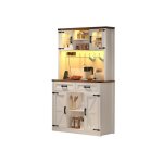 Meuble buffet haut de cuisine blanc avec éclairage led salle a manger en bois - style contemporain - ... Meuble buffet haut de cuisine blanc avec éclairage led salle a manger en bois - style contemporain - ...