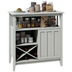 Meuble buffet homcom avec range bouteille, porte coulissante, 2 rangées porte - verre et niche ouverte ... Meuble buffet homcom avec range bouteille, porte coulissante, 2 rangées porte - verre et niche ouverte ...
