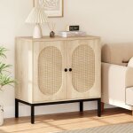 Meuble buffet en rotinmeuble de rangement avec portes et tagres meuble dentre pour salon salle  manger ...