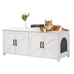 Meuble cache bac � liti�re pour 2 chats - vevor - 119 x 046 x 05 m - armoire spacieuse pour bac � liti�re ...
