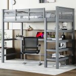 Lit superposé 90 x 200lit superposé pour enfants avec compartiments de rangement et bureau sous litsans ... Lit superposé 90 x 200lit superposé pour enfants avec compartiments de rangement et bureau sous litsans ...