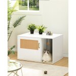Meuble pour chat 50 x 80 x 50 cm avec porte en rotin bac  litire dissimul niche en bois style bohme ...