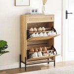 Meuble  chaussures - multicolore - 2 portes - 1 tiroir - 4 tagres rglables - style scandinave