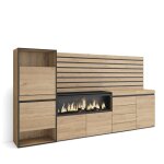 Meuble � chaussures 274x35x145 cm chambre � coucher chemin�e �lectrique xxl commode buffet panneaux en ...