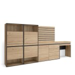 Meuble � chaussures 297x35x145 cm chambre � coucher pi�ce commode buffet panneaux muraux en bois coiffeuse ...