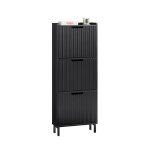 Meuble à chaussures 3 portes abattantes fsr177 - h - sch sobuy - 50 x 19 x 130 cm - noir Meuble à chaussures 3 portes abattantes fsr177 - h - sch sobuy - 50 x 19 x 130 cm - noir