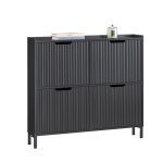 Meuble à chaussures 4 portes abattantes fsr177 - l - sch sobuy - 100 x 19 x 91cm - noir Meuble à chaussures 4 portes abattantes fsr177 - l - sch sobuy - 100 x 19 x 91cm - noir