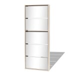 Meuble  chaussures - akozon - 63x17x1695 cm - 5 tagres - miroir - chne
