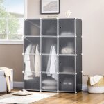 Meuble à chaussures - armoire à chaussures cubes de rangement diy - 12 cases - porte blanc - plastique ... Meuble à chaussures - armoire à chaussures cubes de rangement diy - 12 cases - porte blanc - plastique ...