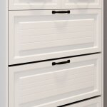 Meuble � chaussures blanc avec cintre 3 portes 2 tiroirs