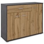 Meuble  chaussures camille en bois coloris bton fonc et chne wotan commode de rangement avec 1 tiroir ...