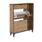 Meuble � chaussures commode � chaussures avec 2 �tag�res coloris ch�ne - hauteur 1108 x longueur 90 x ...