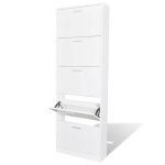 Meuble à chaussures - pour couloir entrée - en bois avec 5 compartiments blanc deco j4848153 Meuble à chaussures - pour couloir entrée - en bois avec 5 compartiments blanc deco j4848153
