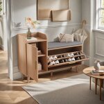 Meuble � chaussures avec coussin en tissu banc de rangement � chaussures meuble � chaussures avec portes ...