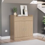 Meuble à chaussures dalby 2 portes 1 tiroir ? armoire de rangement pour entrée ou couloir chêne Meuble à chaussures dalby 2 portes 1 tiroir ? armoire de rangement pour entrée ou couloir chêne