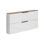 Meuble � chaussures achiko dmora bois blanc laqu� 160x19x80h cm