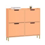 Sobuy meuble  chaussures 4 abattants fin et compact ? rangement d?entre design pour 12 - 20 paires ...