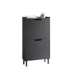 Meuble � chaussures fsr151 - sch sobuy - 2 abattants - meuble rangement pour chaussures ? noir - 50x19x90 ...